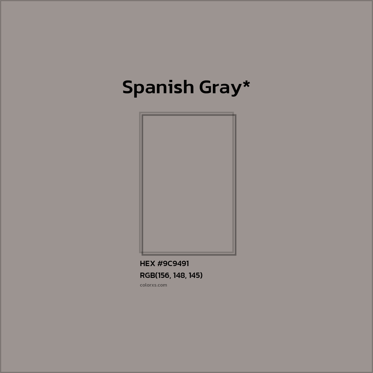 HEX #9C9491 Color Name, Color Code, Palettes, Similar Paints, Images