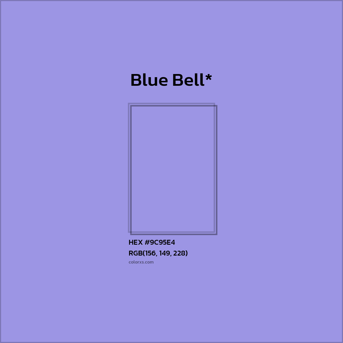 HEX #9C95E4 Color Name, Color Code, Palettes, Similar Paints, Images