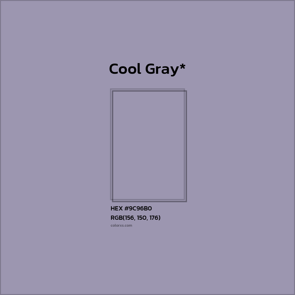 HEX #9C96B0 Color Name, Color Code, Palettes, Similar Paints, Images
