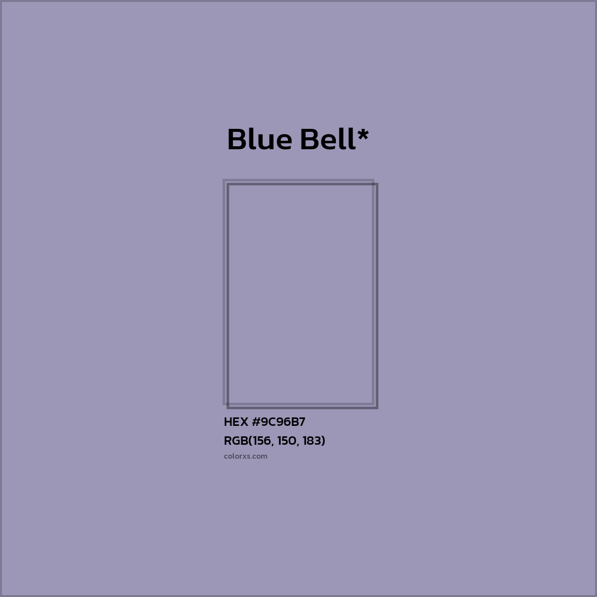 HEX #9C96B7 Color Name, Color Code, Palettes, Similar Paints, Images