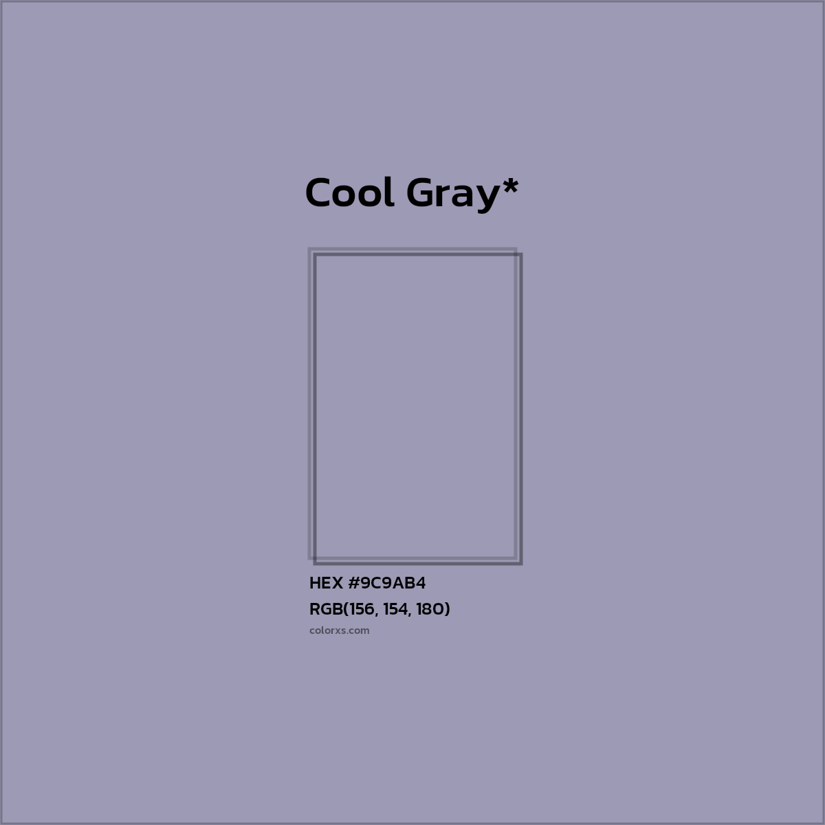 HEX #9C9AB4 Color Name, Color Code, Palettes, Similar Paints, Images