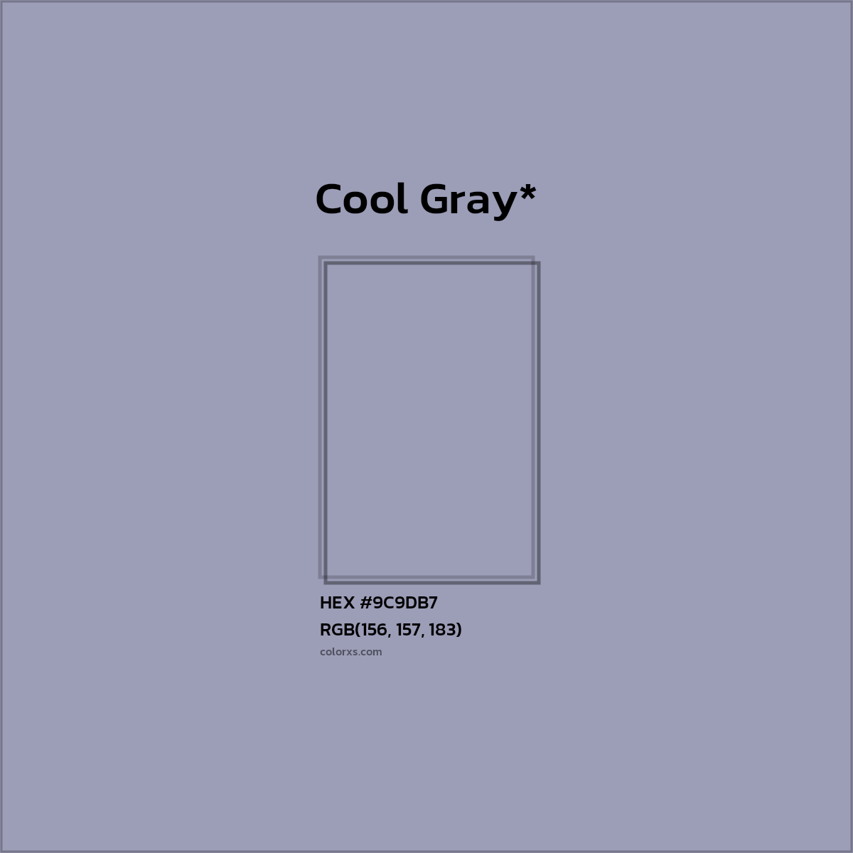 HEX #9C9DB7 Color Name, Color Code, Palettes, Similar Paints, Images