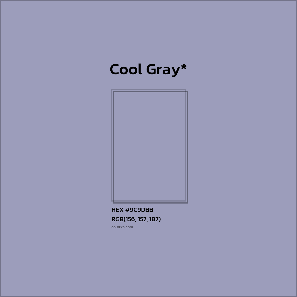 HEX #9C9DBB Color Name, Color Code, Palettes, Similar Paints, Images
