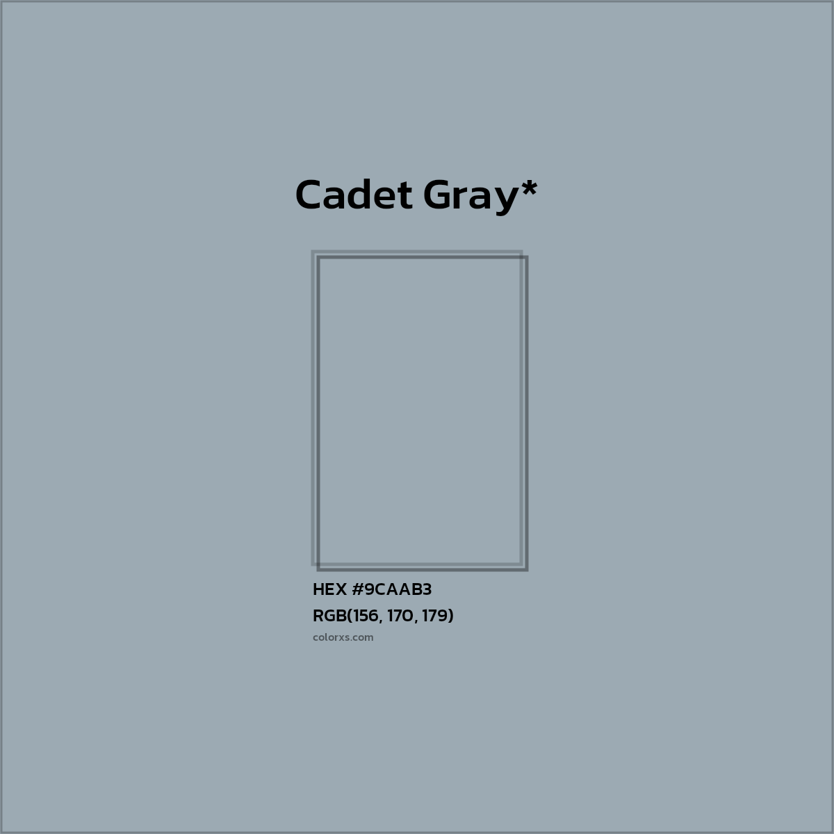 HEX #9CAAB3 Color Name, Color Code, Palettes, Similar Paints, Images