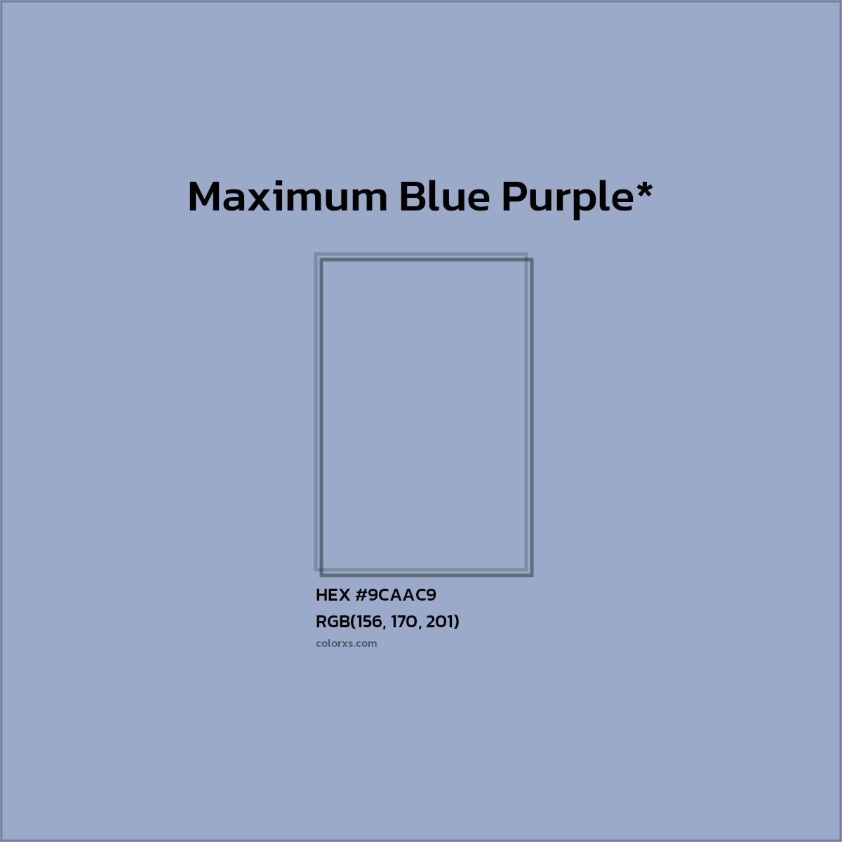 HEX #9CAAC9 Color Name, Color Code, Palettes, Similar Paints, Images