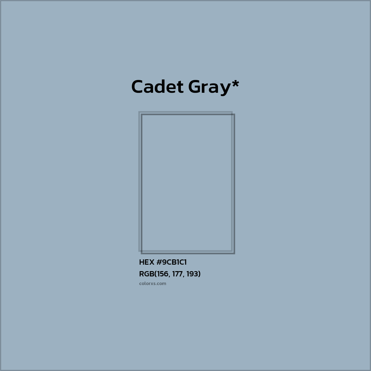 HEX #9CB1C1 Color Name, Color Code, Palettes, Similar Paints, Images
