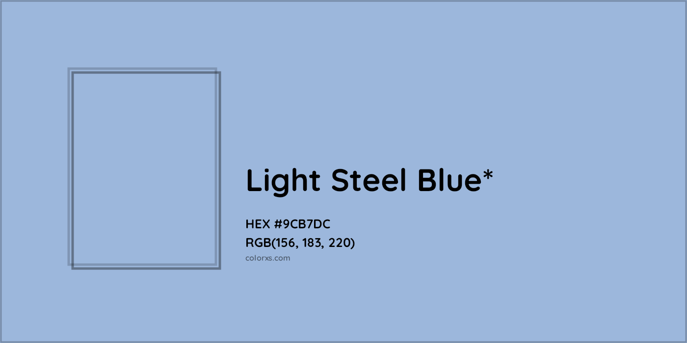 HEX #9CB7DC Color Name, Color Code, Palettes, Similar Paints, Images