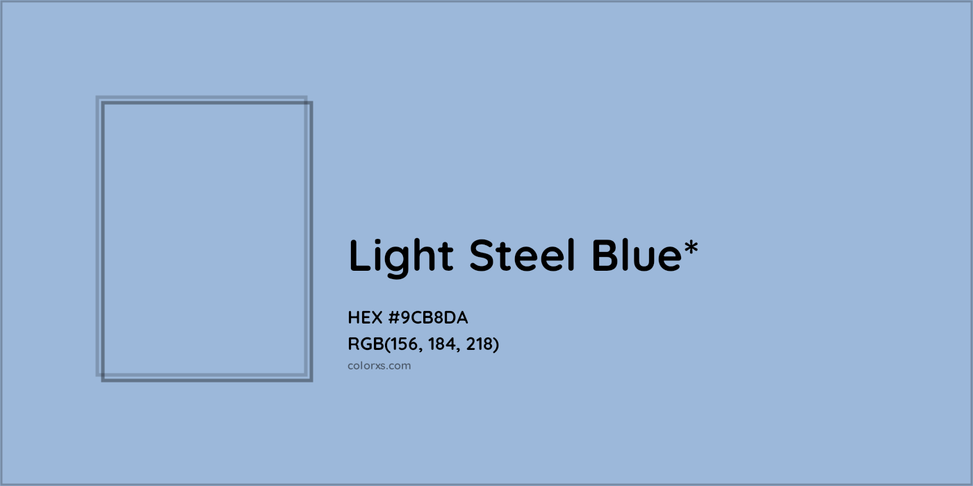 HEX #9CB8DA Color Name, Color Code, Palettes, Similar Paints, Images