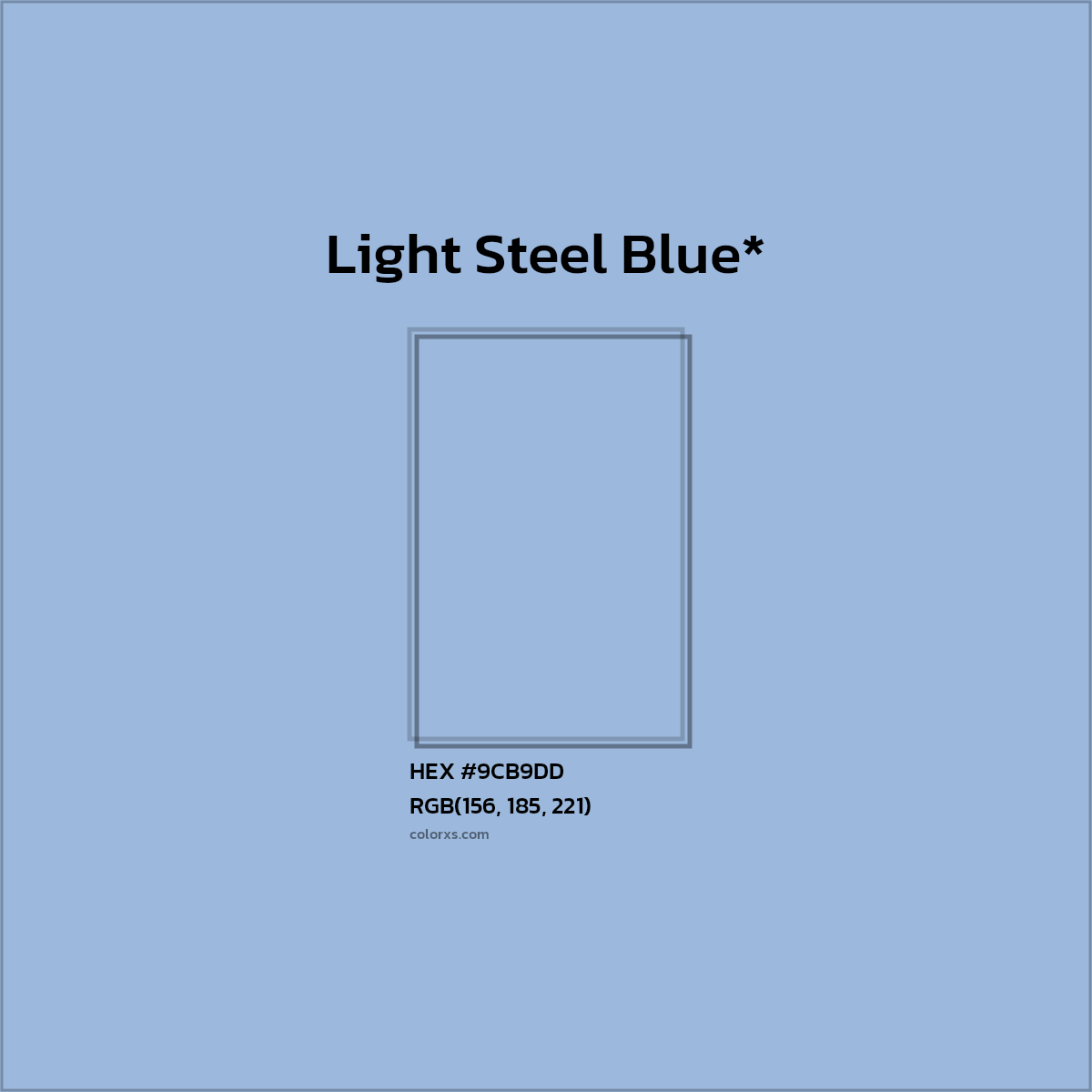 HEX #9CB9DD Color Name, Color Code, Palettes, Similar Paints, Images