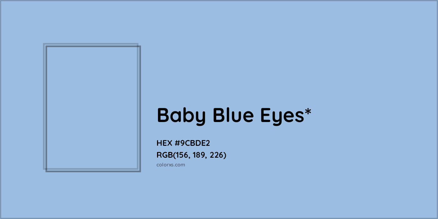HEX #9CBDE2 Color Name, Color Code, Palettes, Similar Paints, Images