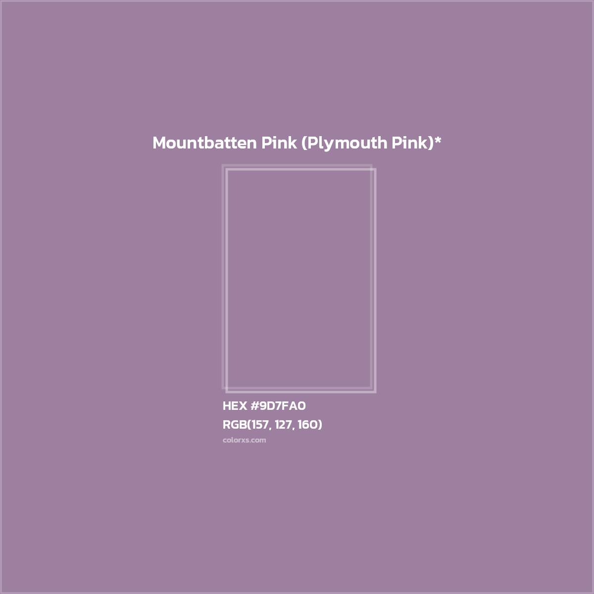 HEX #9D7FA0 Color Name, Color Code, Palettes, Similar Paints, Images