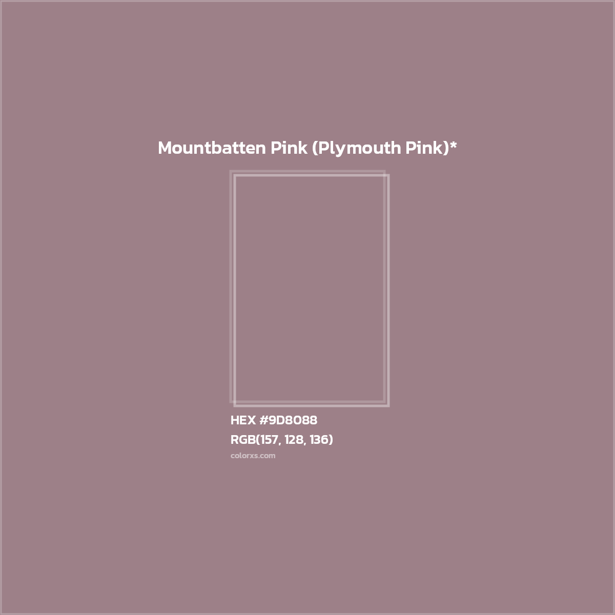 HEX #9D8088 Color Name, Color Code, Palettes, Similar Paints, Images