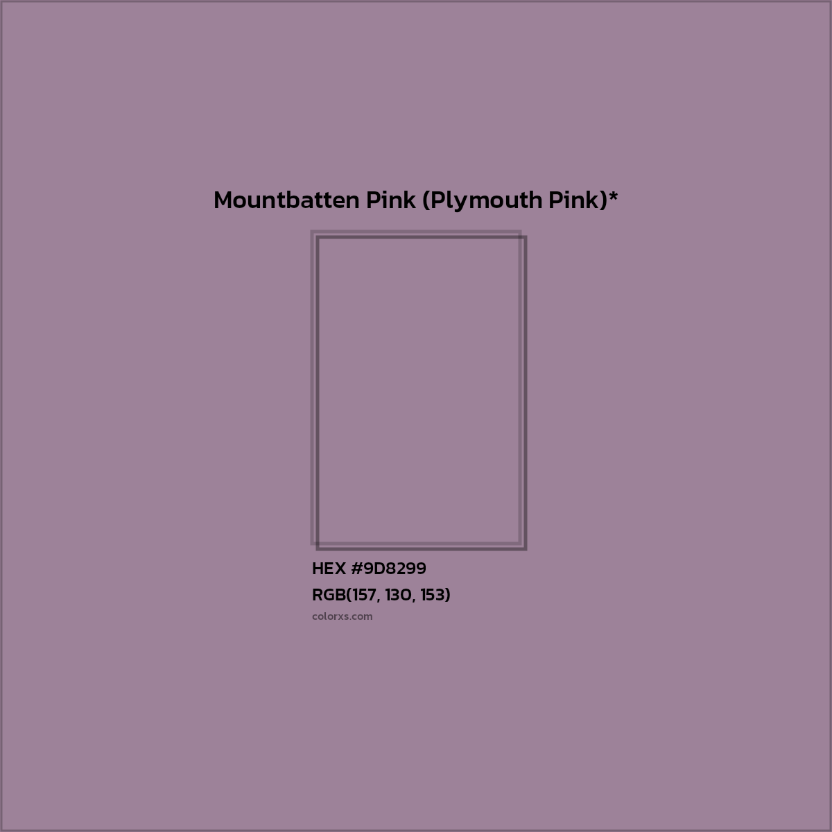 HEX #9D8299 Color Name, Color Code, Palettes, Similar Paints, Images