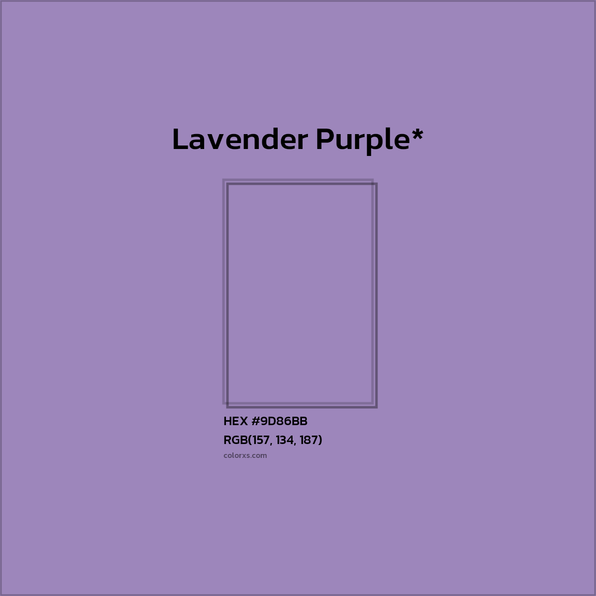 HEX #9D86BB Color Name, Color Code, Palettes, Similar Paints, Images
