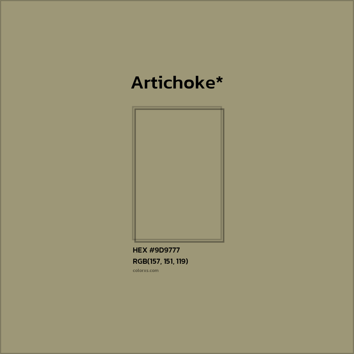 HEX #9D9777 Color Name, Color Code, Palettes, Similar Paints, Images