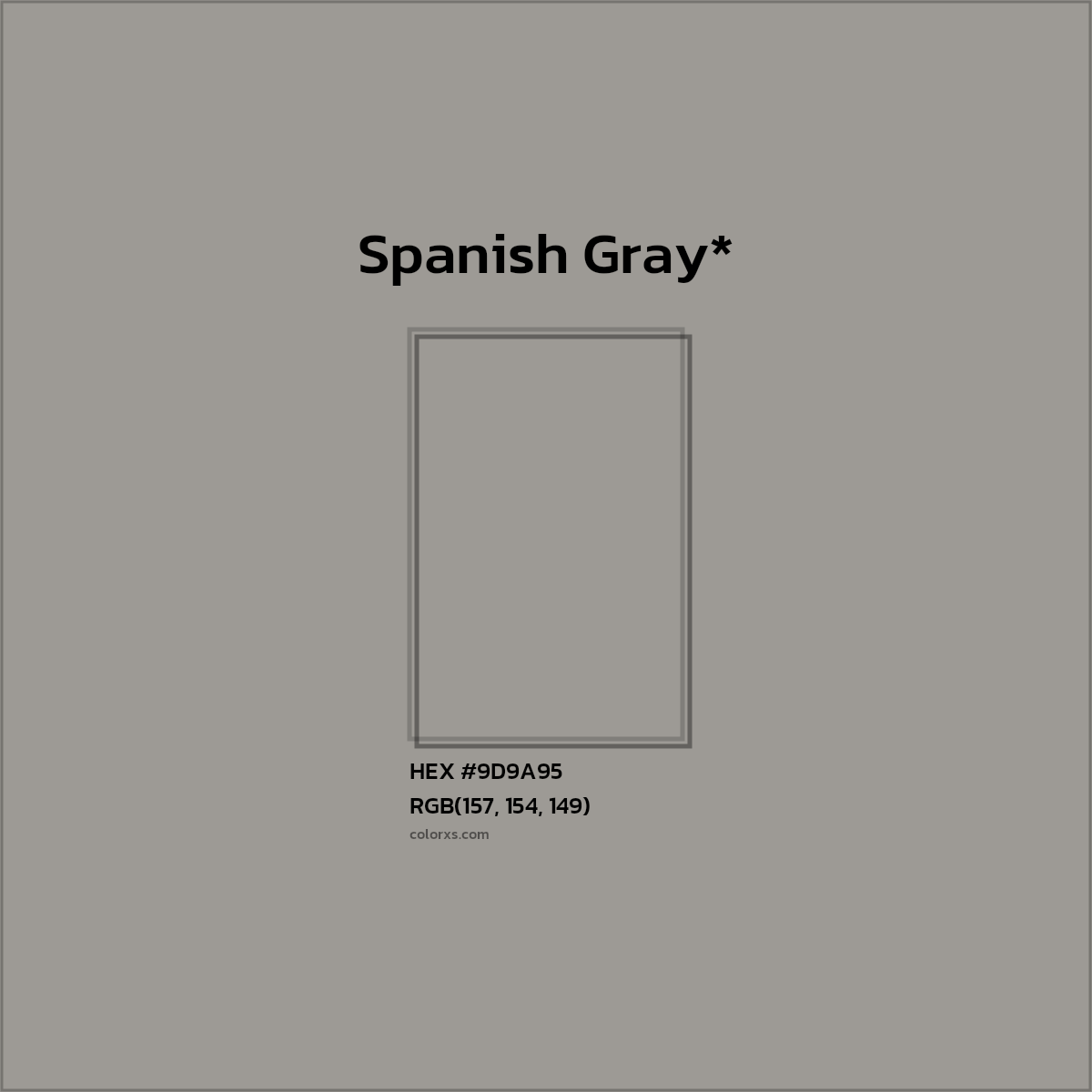 HEX #9D9A95 Color Name, Color Code, Palettes, Similar Paints, Images