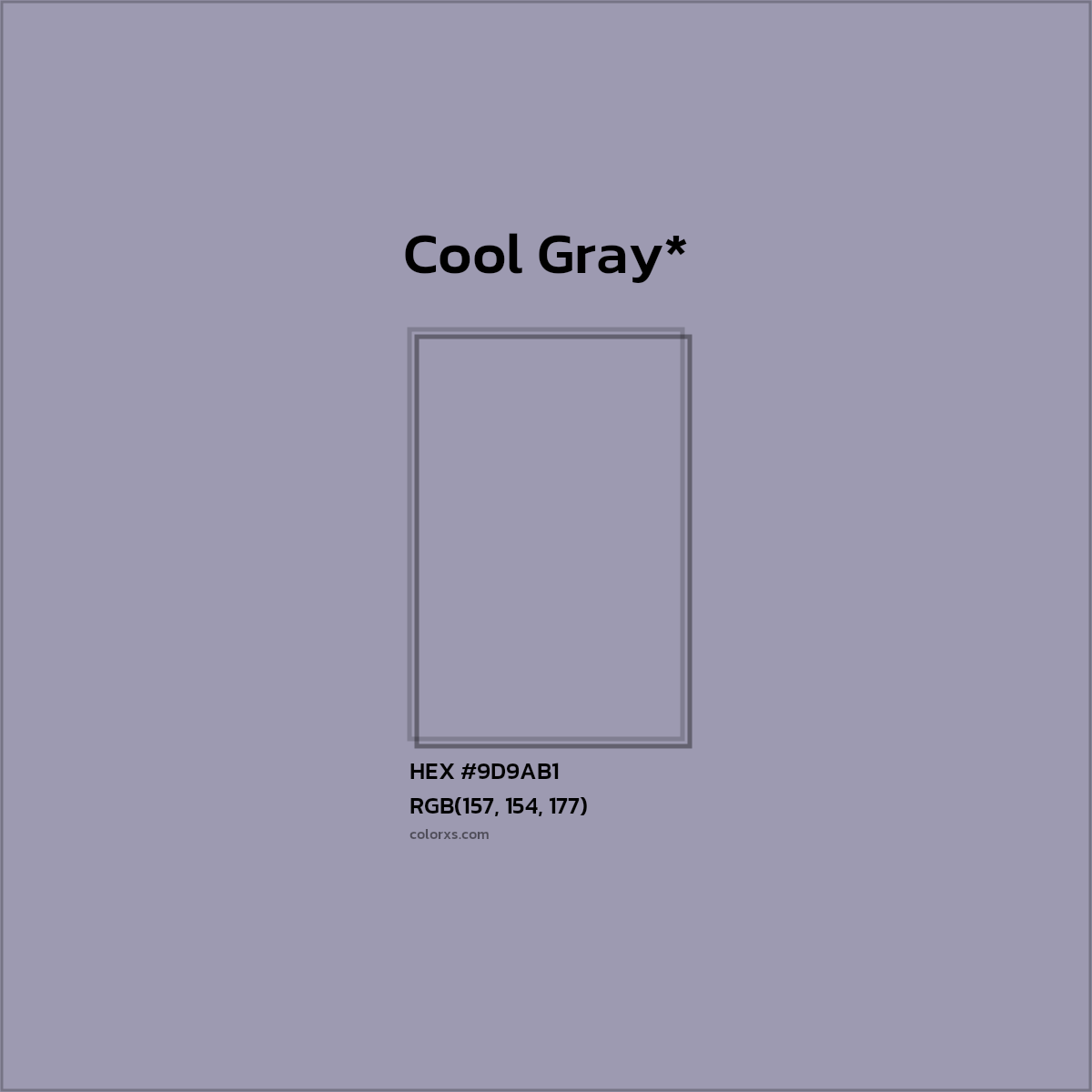 HEX #9D9AB1 Color Name, Color Code, Palettes, Similar Paints, Images