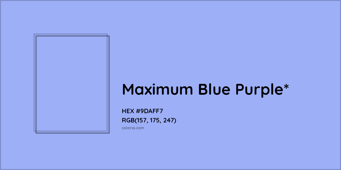 HEX #9DAFF7 Color Name, Color Code, Palettes, Similar Paints, Images