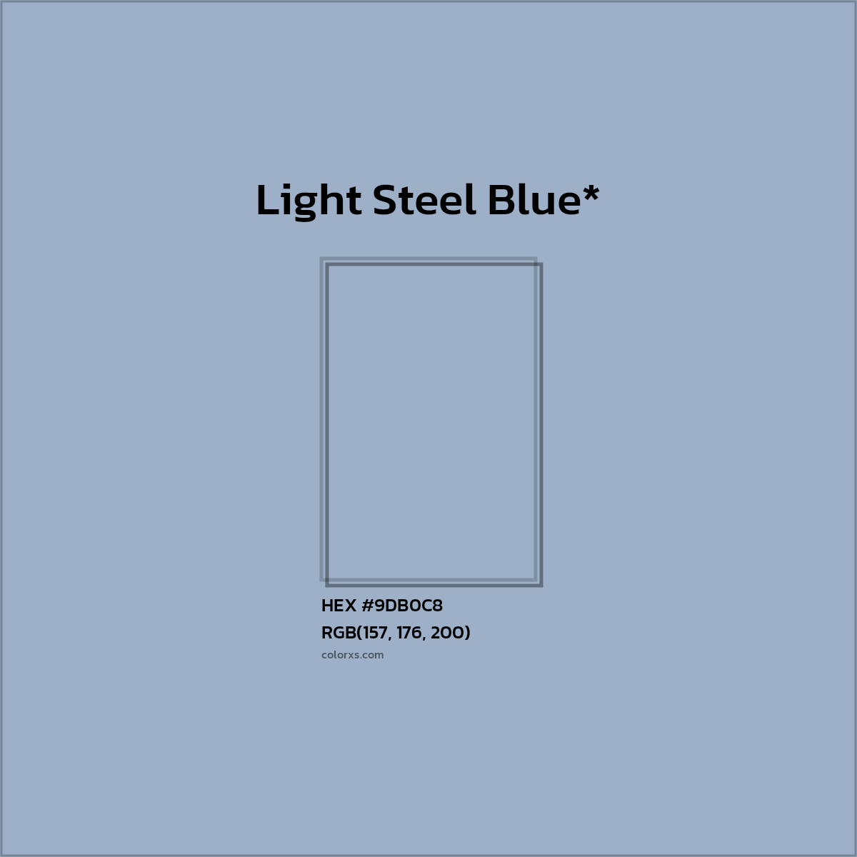 HEX #9DB0C8 Color Name, Color Code, Palettes, Similar Paints, Images