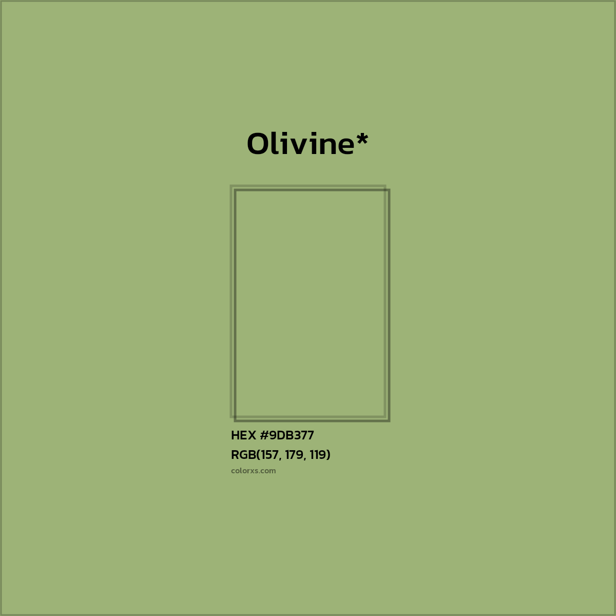 HEX #9DB377 Color Name, Color Code, Palettes, Similar Paints, Images