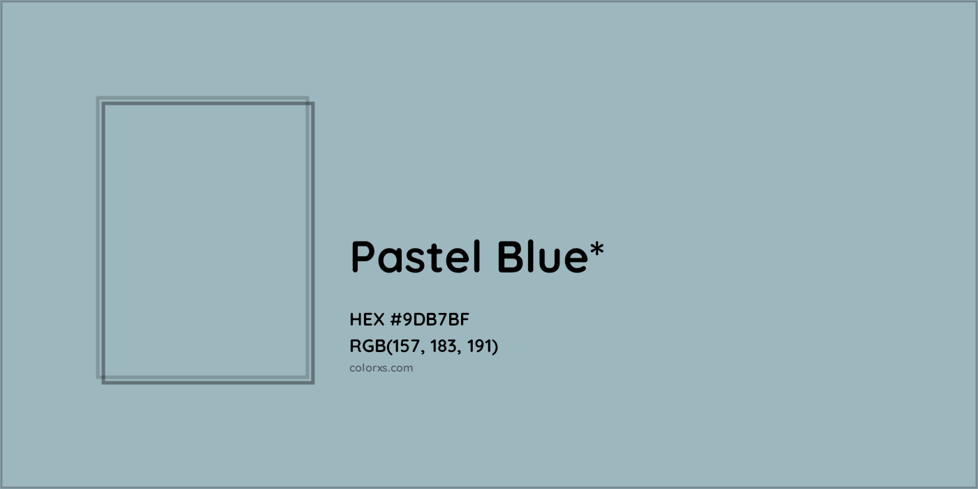 HEX #9DB7BF Color Name, Color Code, Palettes, Similar Paints, Images