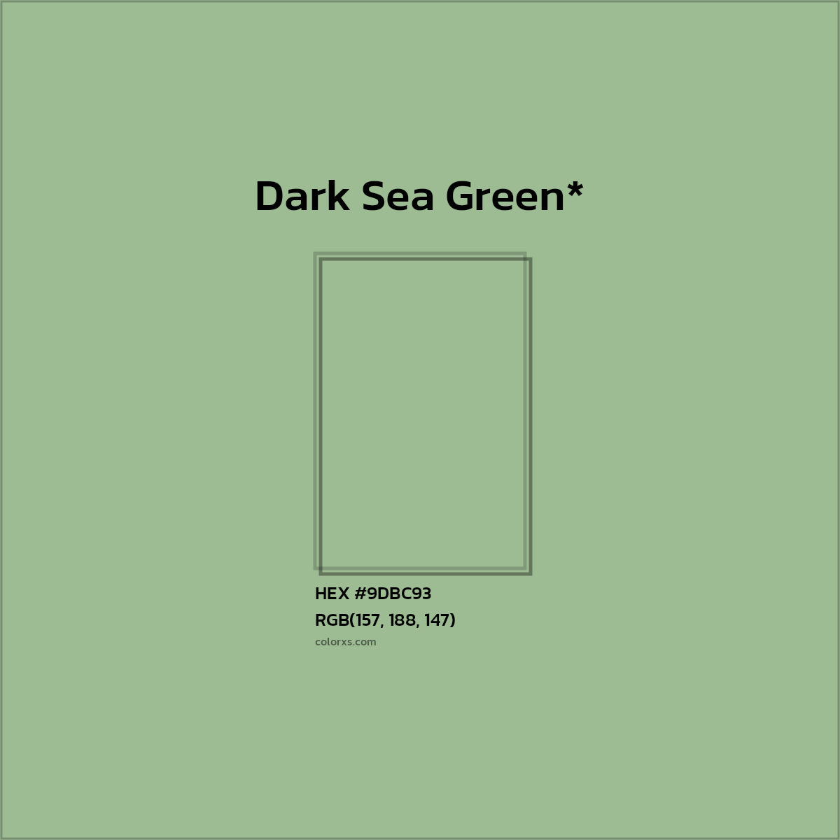 HEX #9DBC93 Color Name, Color Code, Palettes, Similar Paints, Images