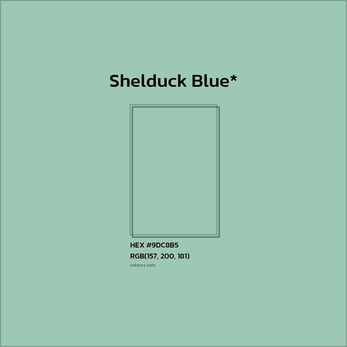 HEX #9DC8B5 Color Name, Color Code, Palettes, Similar Paints, Images