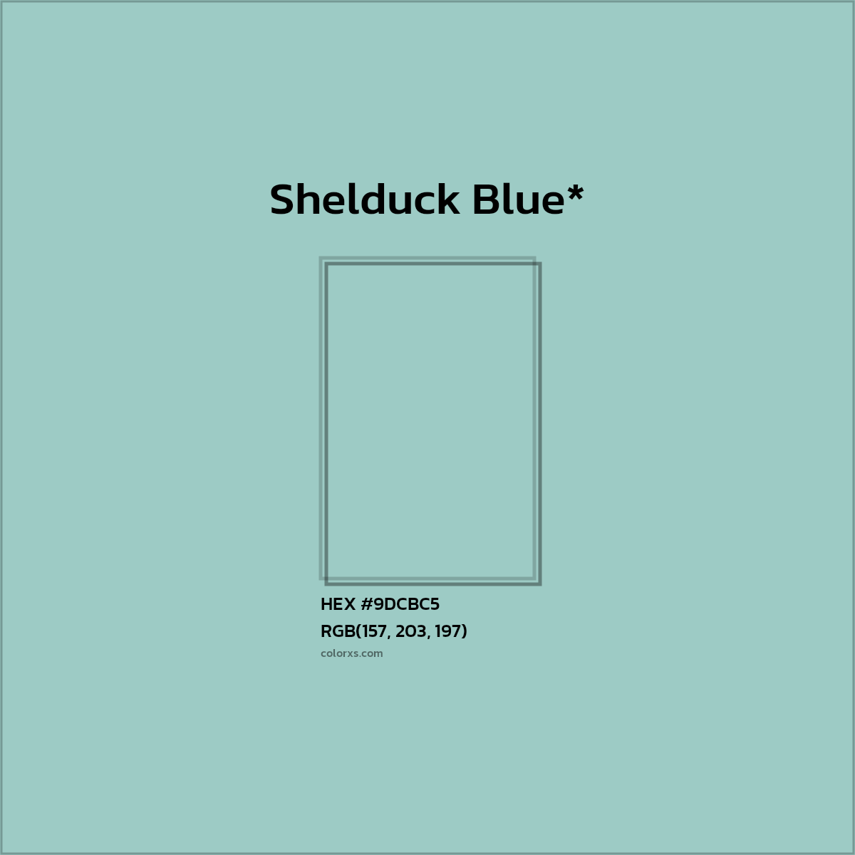 HEX #9DCBC5 Color Name, Color Code, Palettes, Similar Paints, Images