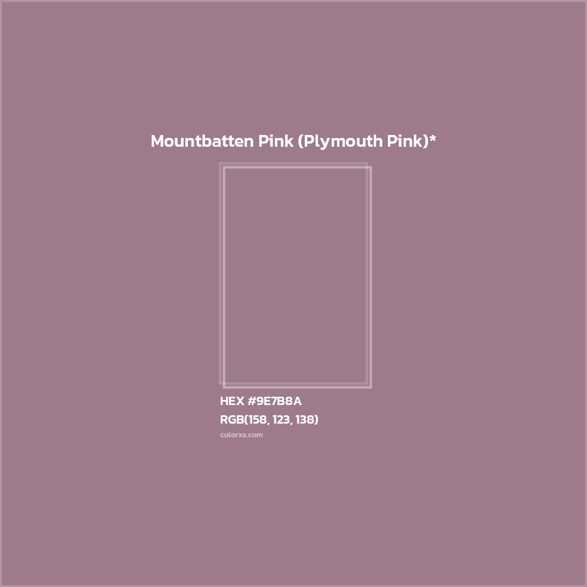 HEX #9E7B8A Color Name, Color Code, Palettes, Similar Paints, Images