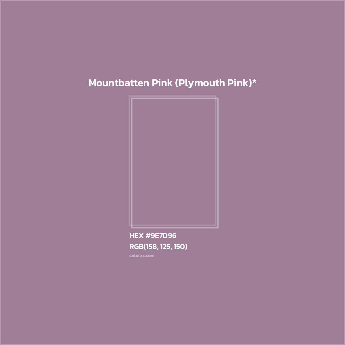 HEX #9E7D96 Color Name, Color Code, Palettes, Similar Paints, Images