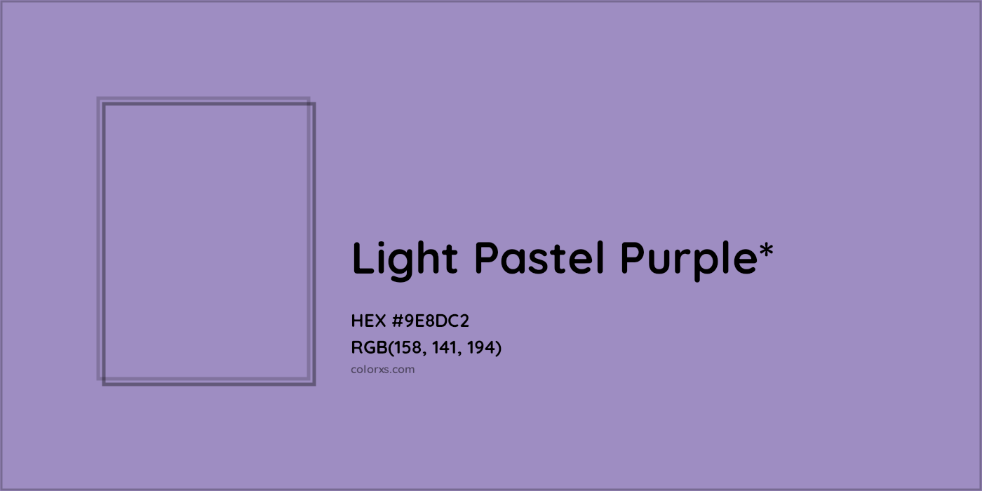HEX #9E8DC2 Color Name, Color Code, Palettes, Similar Paints, Images