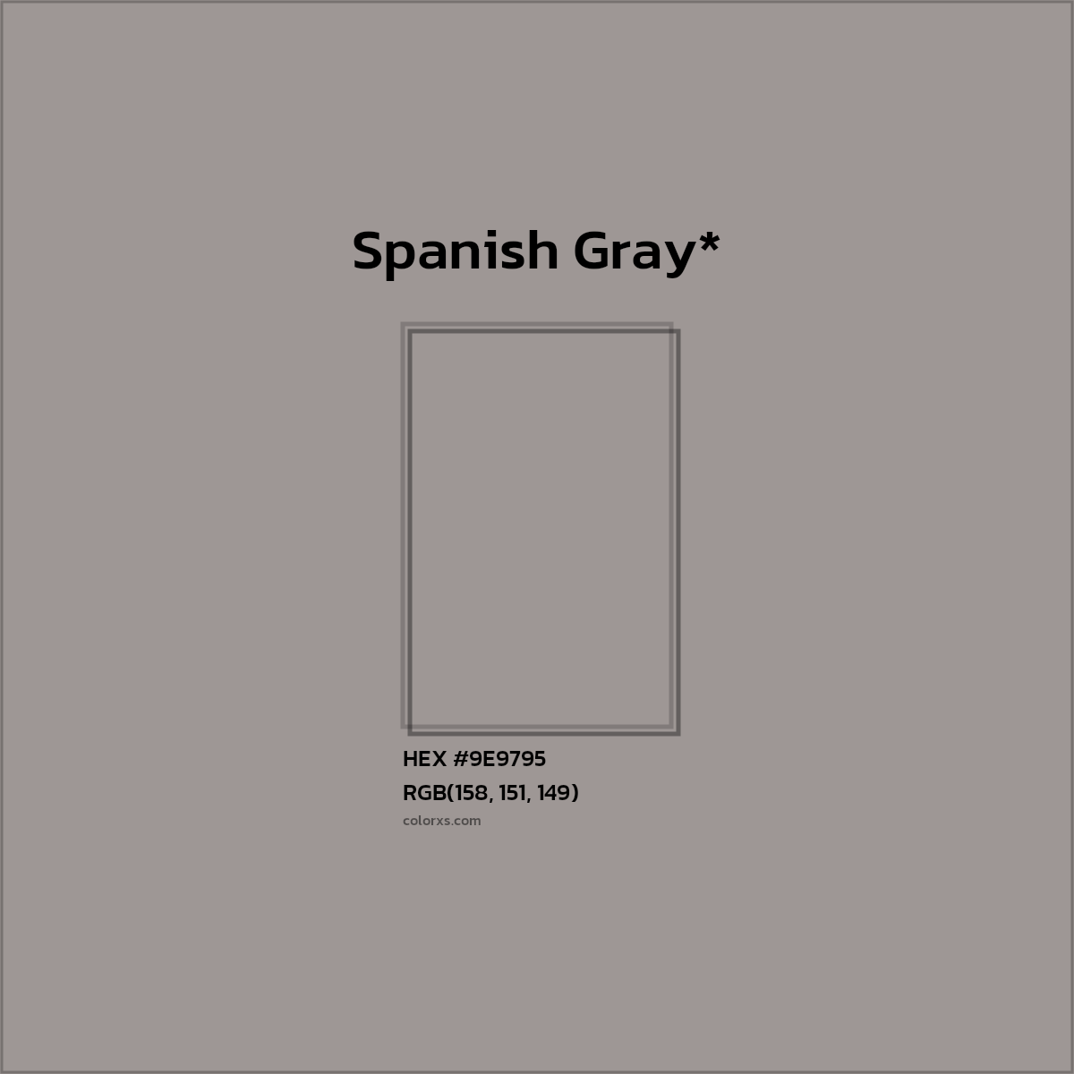 HEX #9E9795 Color Name, Color Code, Palettes, Similar Paints, Images