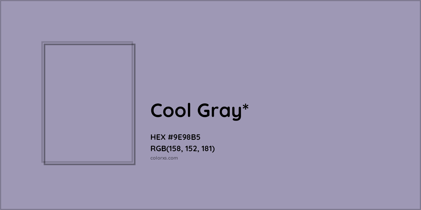 HEX #9E98B5 Color Name, Color Code, Palettes, Similar Paints, Images