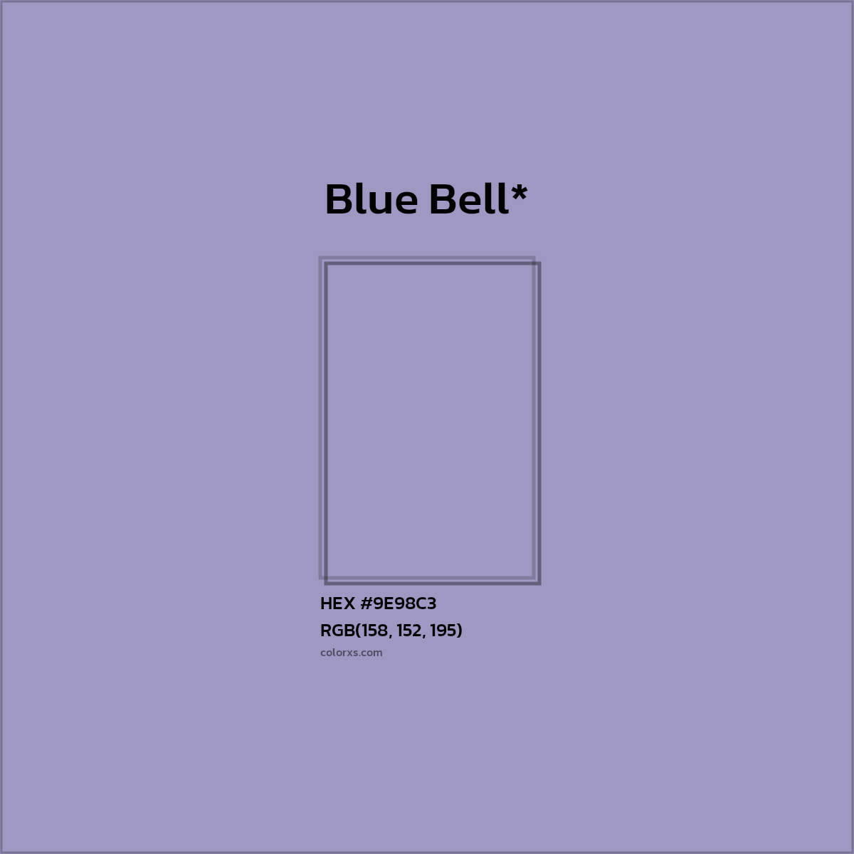 HEX #9E98C3 Color Name, Color Code, Palettes, Similar Paints, Images