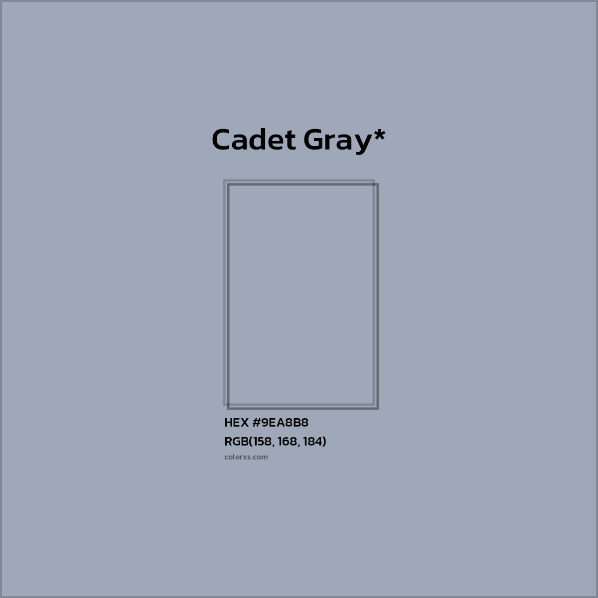 HEX #9EA8B8 Color Name, Color Code, Palettes, Similar Paints, Images