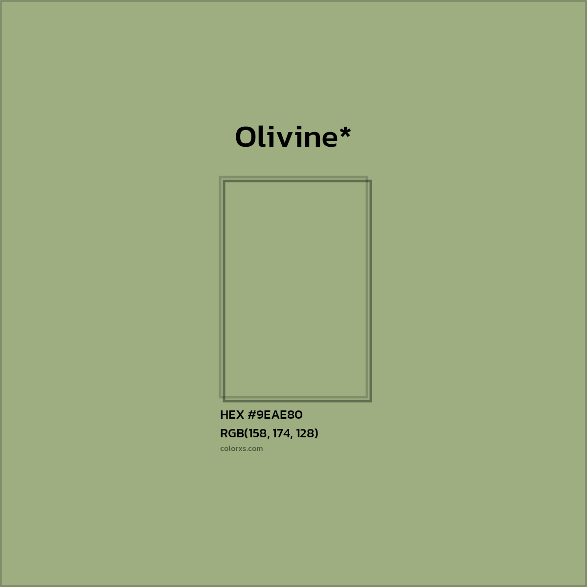 HEX #9EAE80 Color Name, Color Code, Palettes, Similar Paints, Images