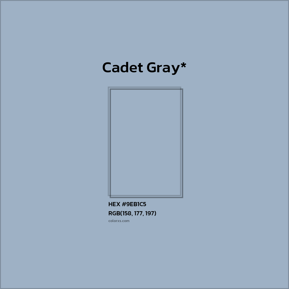 HEX #9EB1C5 Color Name, Color Code, Palettes, Similar Paints, Images