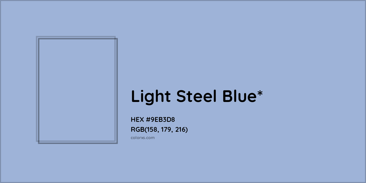 HEX #9EB3D8 Color Name, Color Code, Palettes, Similar Paints, Images