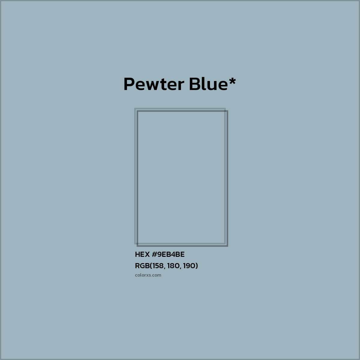 HEX #9EB4BE Color Name, Color Code, Palettes, Similar Paints, Images