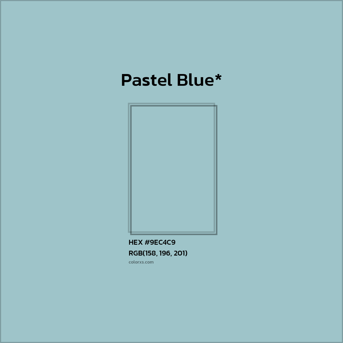 HEX #9EC4C9 Color Name, Color Code, Palettes, Similar Paints, Images