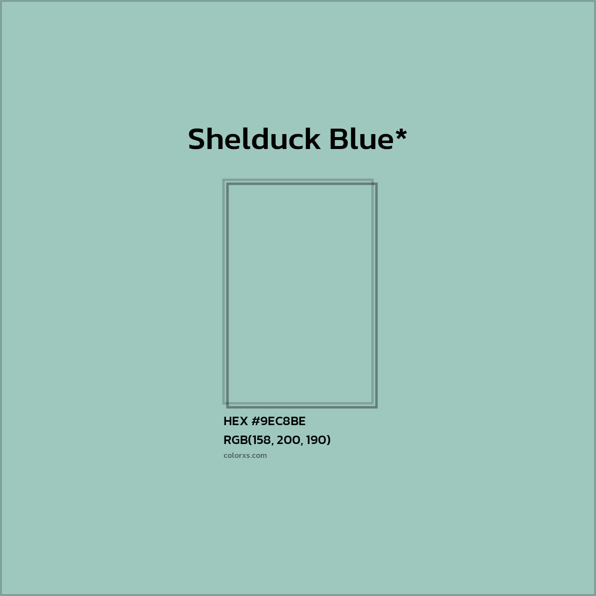 HEX #9EC8BE Color Name, Color Code, Palettes, Similar Paints, Images