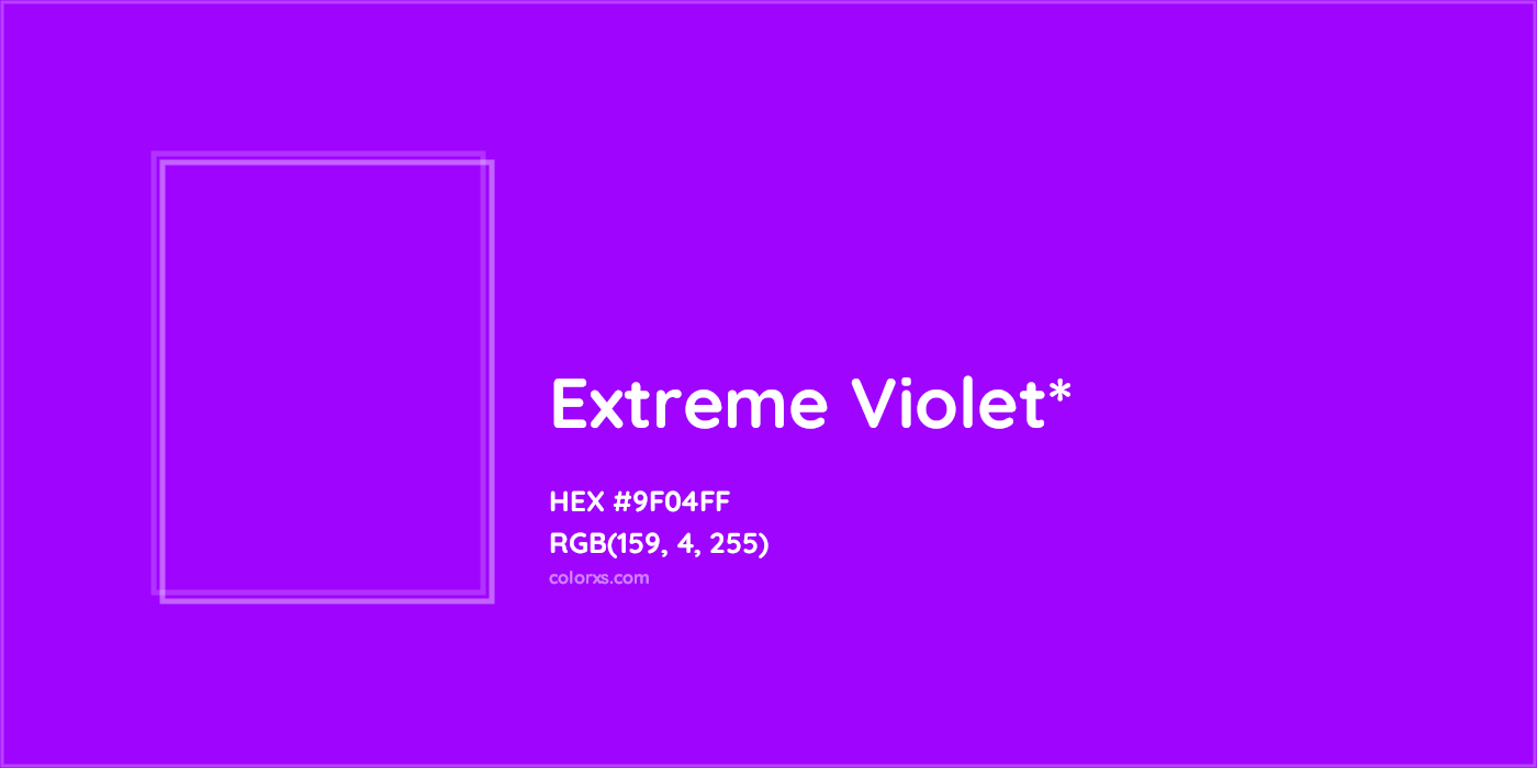 HEX #9F04FF Color Name, Color Code, Palettes, Similar Paints, Images