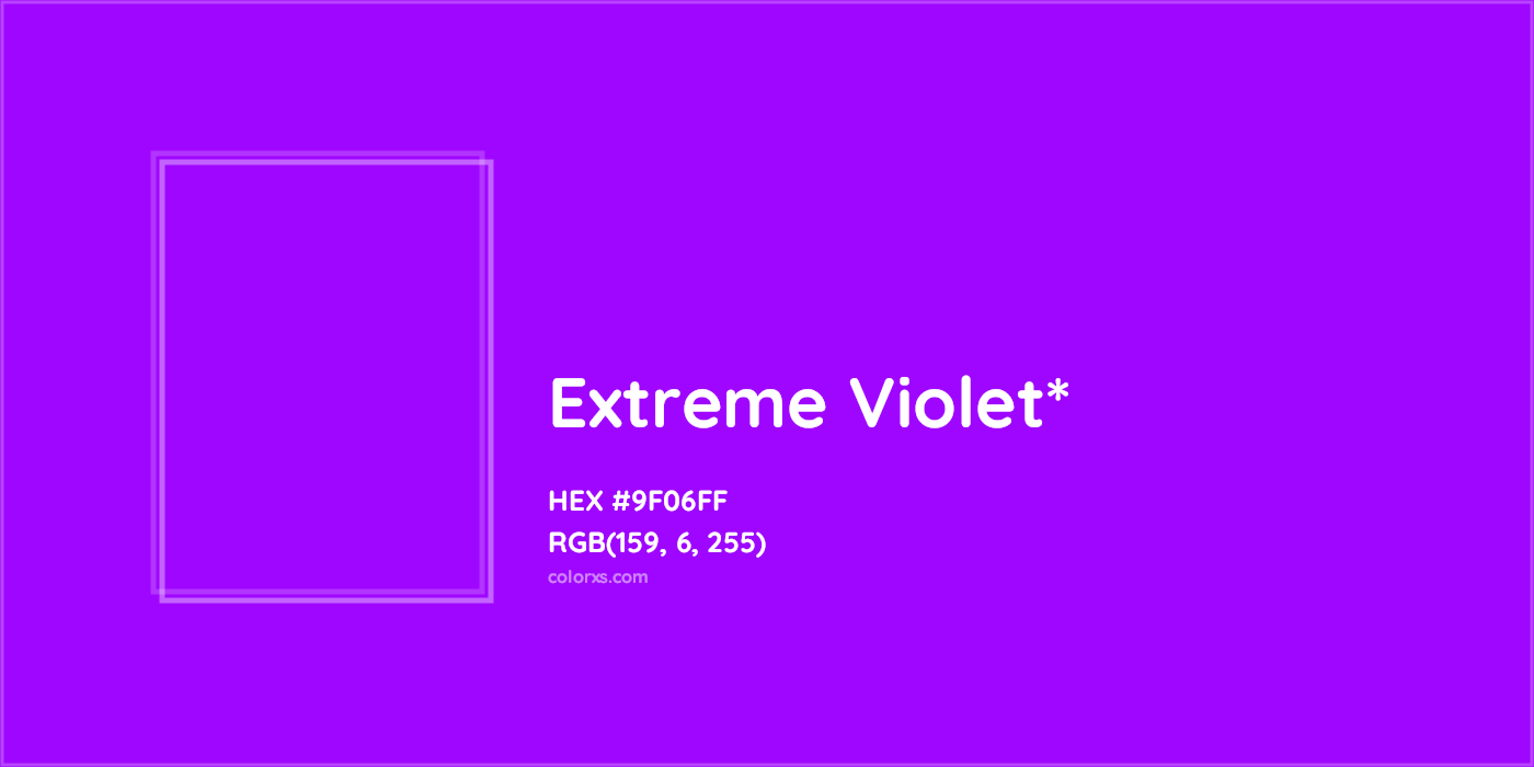HEX #9F06FF Color Name, Color Code, Palettes, Similar Paints, Images