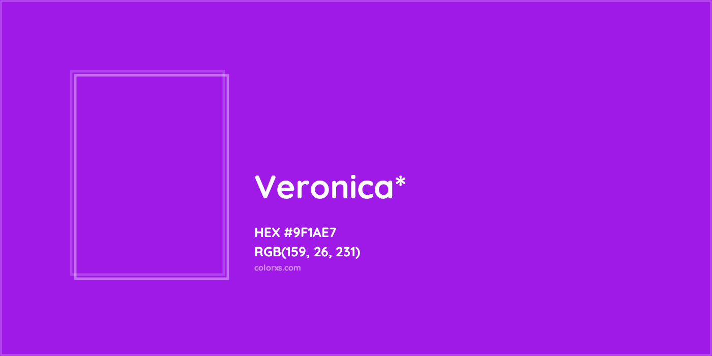 HEX #9F1AE7 Color Name, Color Code, Palettes, Similar Paints, Images