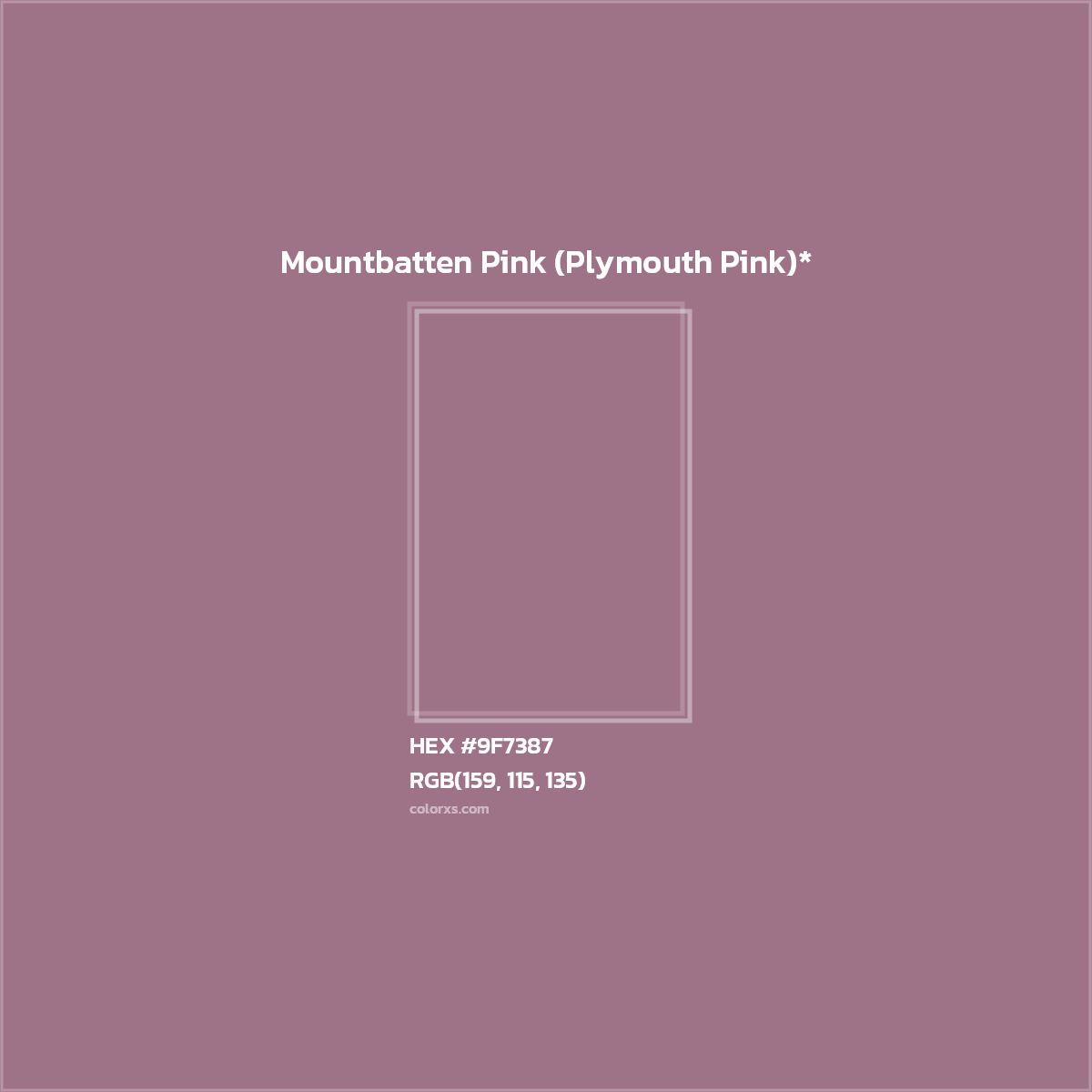 HEX #9F7387 Color Name, Color Code, Palettes, Similar Paints, Images