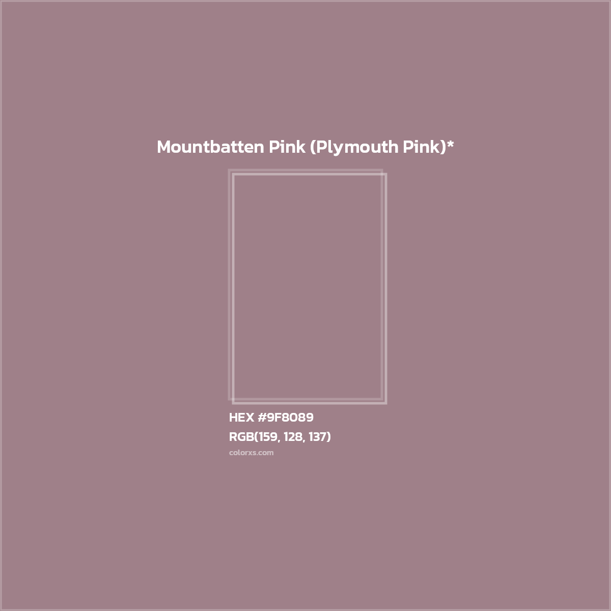 HEX #9F8089 Color Name, Color Code, Palettes, Similar Paints, Images