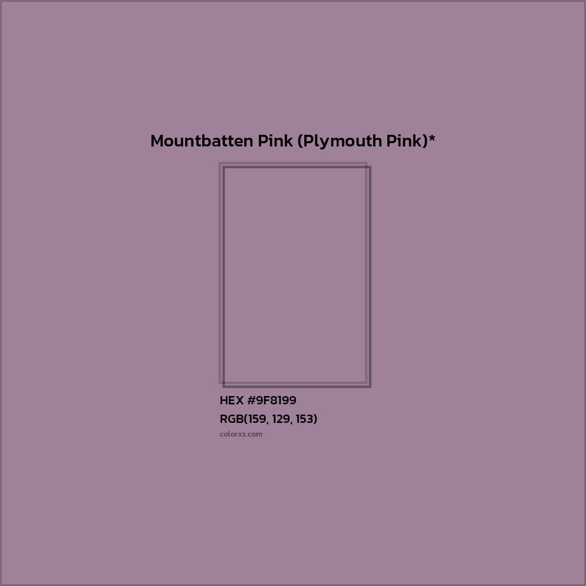 HEX #9F8199 Color Name, Color Code, Palettes, Similar Paints, Images