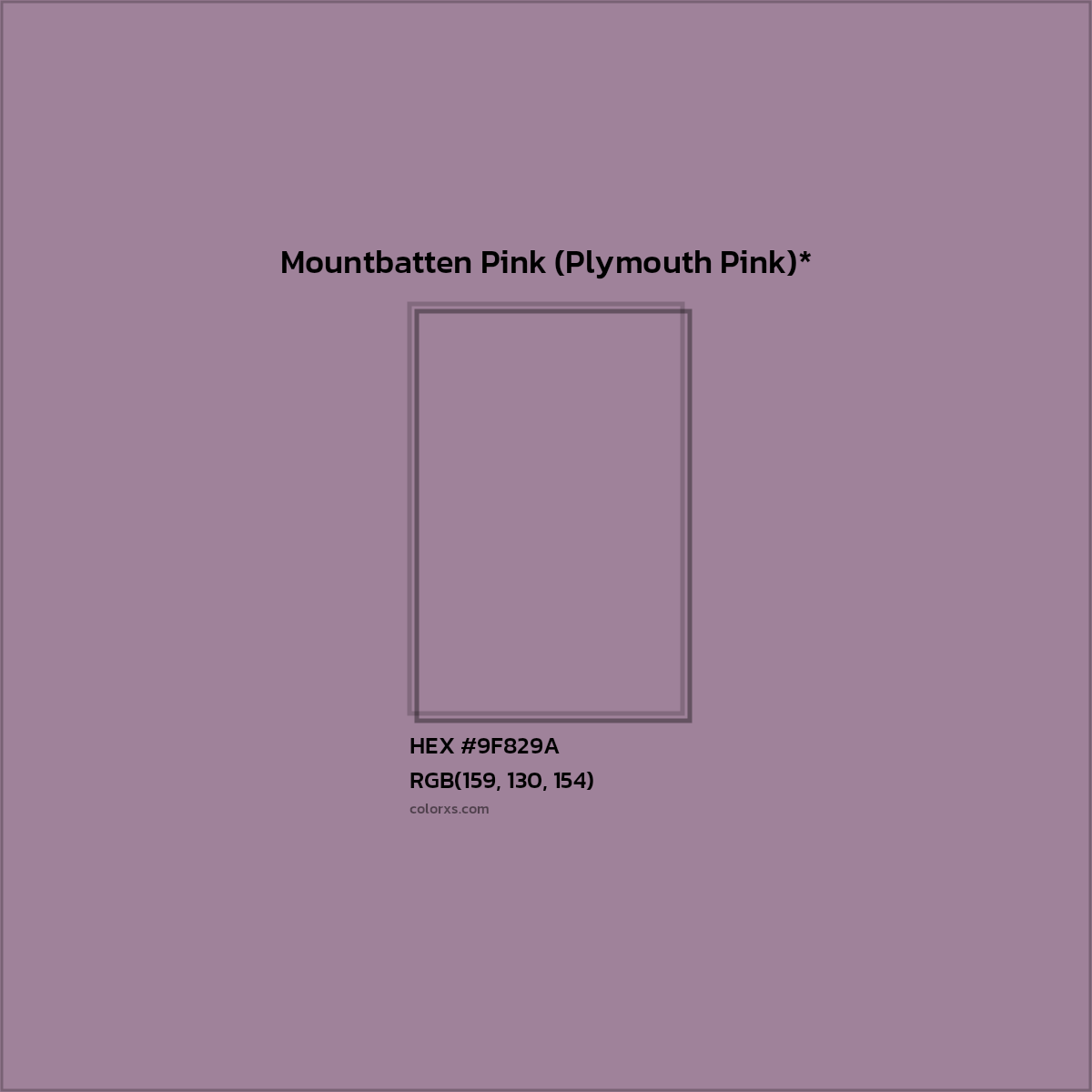HEX #9F829A Color Name, Color Code, Palettes, Similar Paints, Images