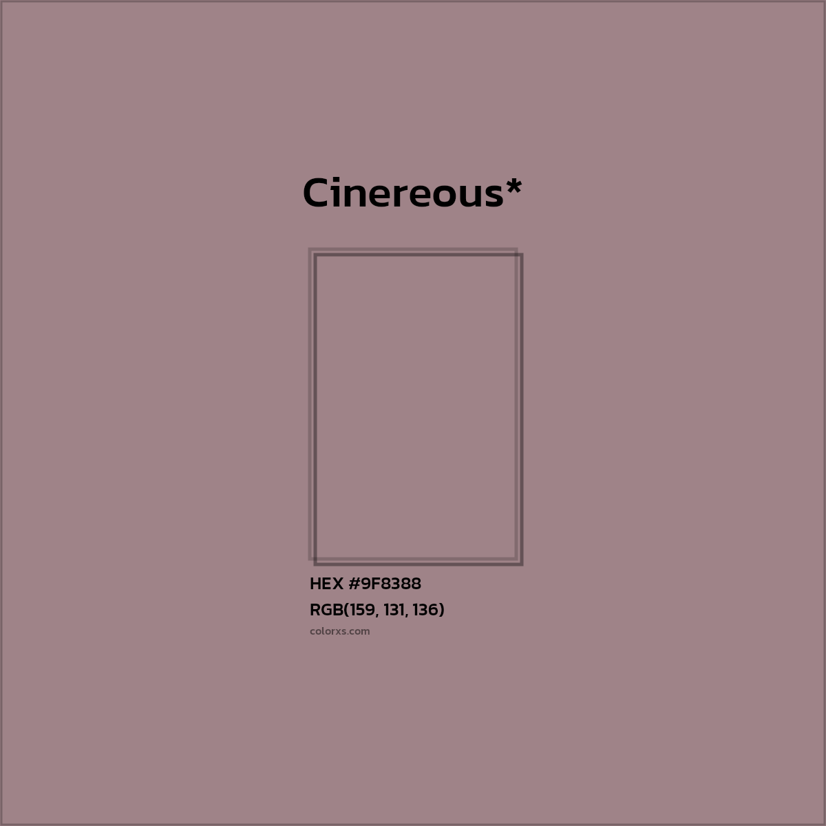 HEX #9F8388 Color Name, Color Code, Palettes, Similar Paints, Images