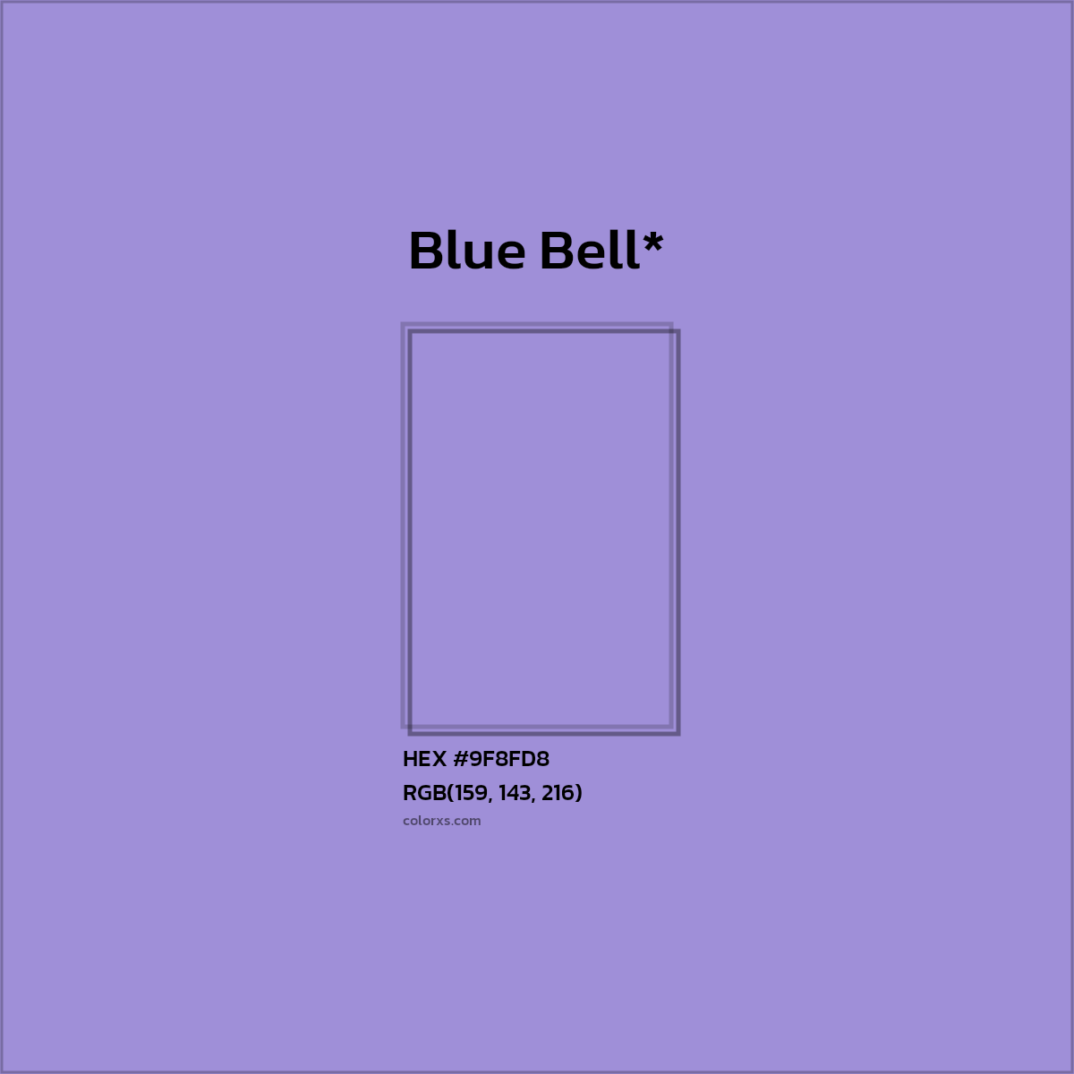 HEX #9F8FD8 Color Name, Color Code, Palettes, Similar Paints, Images